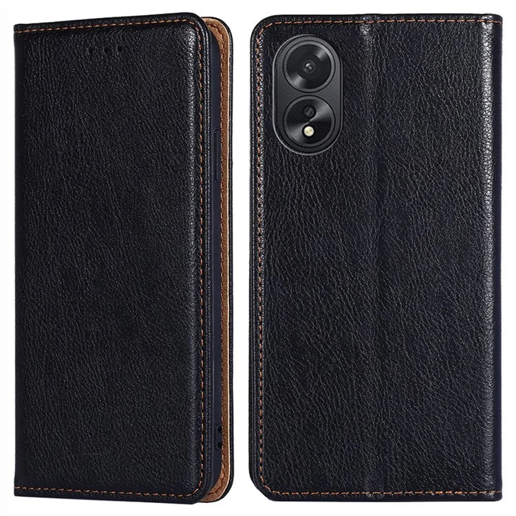 For Oppo A38 4G / A18 4G Cell Phone Case Solid Color Leather Wallet Stand Cover