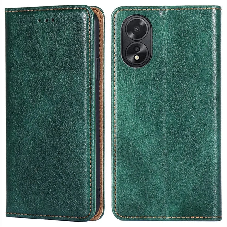 For Oppo A38 4G / A18 4G Cell Phone Case Solid Color Leather Wallet Stand Cover