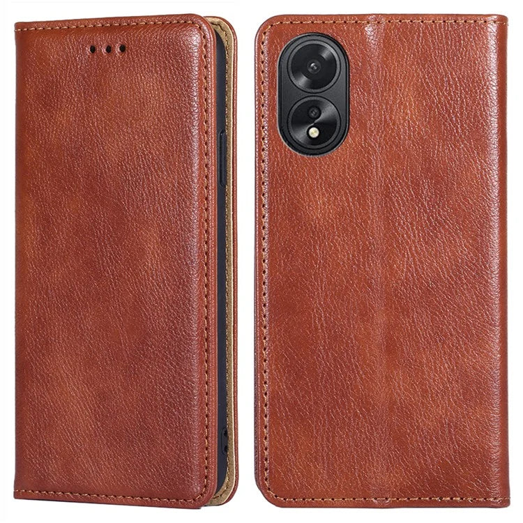 For Oppo A38 4G / A18 4G Cell Phone Case Solid Color Leather Wallet Stand Cover