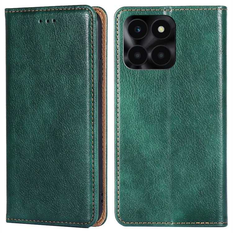 For Honor X6a 4G Cell Phone Case PU Leather Wallet Shockproof Flip Stand Cover