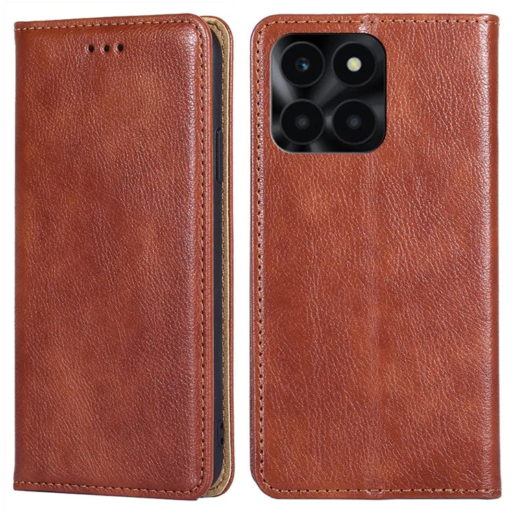 For Honor X6a 4G Cell Phone Case PU Leather Wallet Shockproof Flip Stand Cover