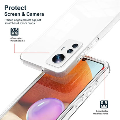 For Xiaomi 12T Pro 5G Clear Case Airbag Corner TPU + PC Phone Cover