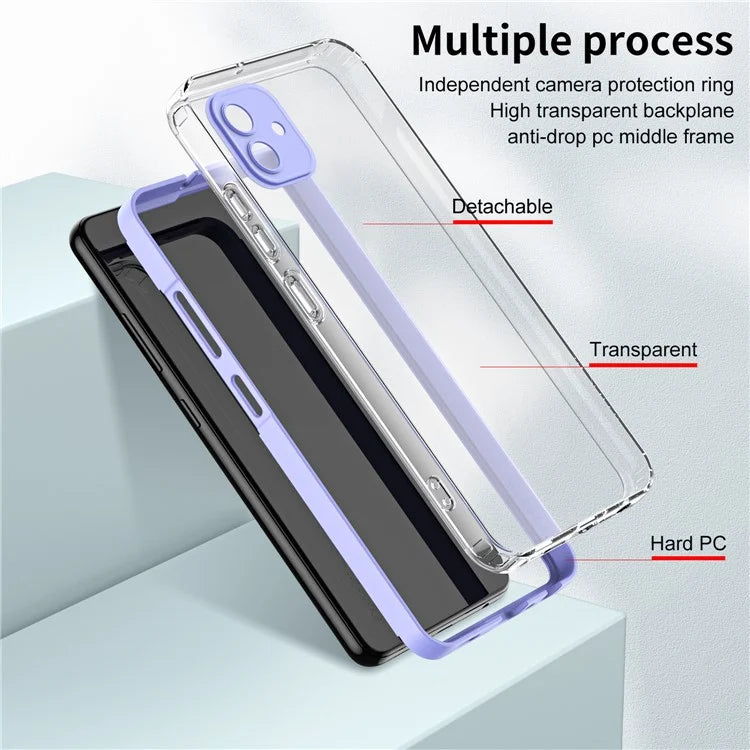For Samsung Galaxy A05 4G Case TPU + PC Transparent Phone Back Cover