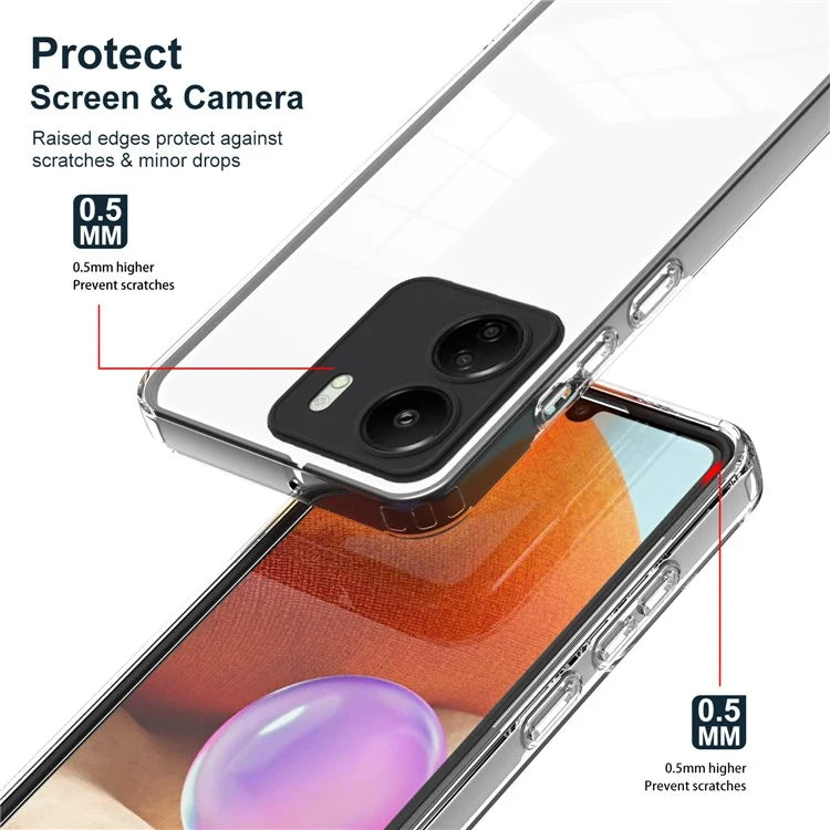 For Xiaomi Redmi 13C 4G / Poco C65 4G Clear Case TPU + PC Phone Cover
