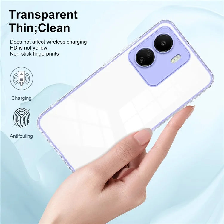 For Xiaomi Redmi 13C 4G / Poco C65 4G Clear Case TPU + PC Phone Cover