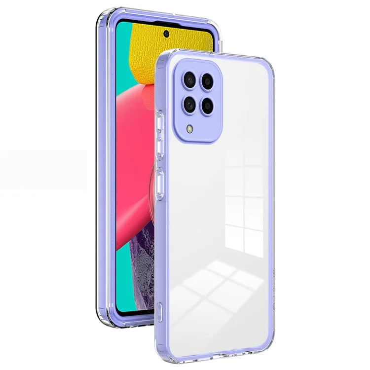 For Samsung Galaxy M53 5G Case Colorful Frame Clear Back Phone Cover