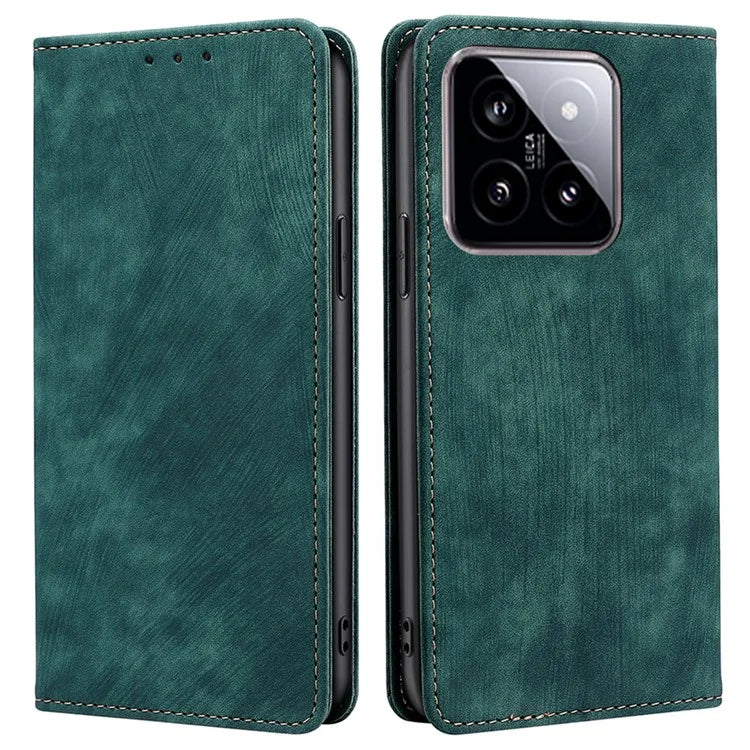 For Xiaomi 14 Case RFID Blocking Wallet Leather Phone Cover Anti-Scratch Phone Shell