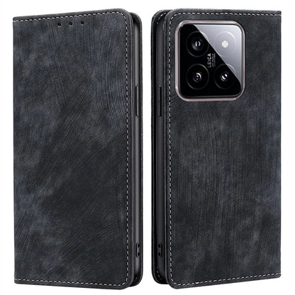 For Xiaomi 14 Case RFID Blocking Wallet Leather Phone Cover Anti-Scratch Phone Shell