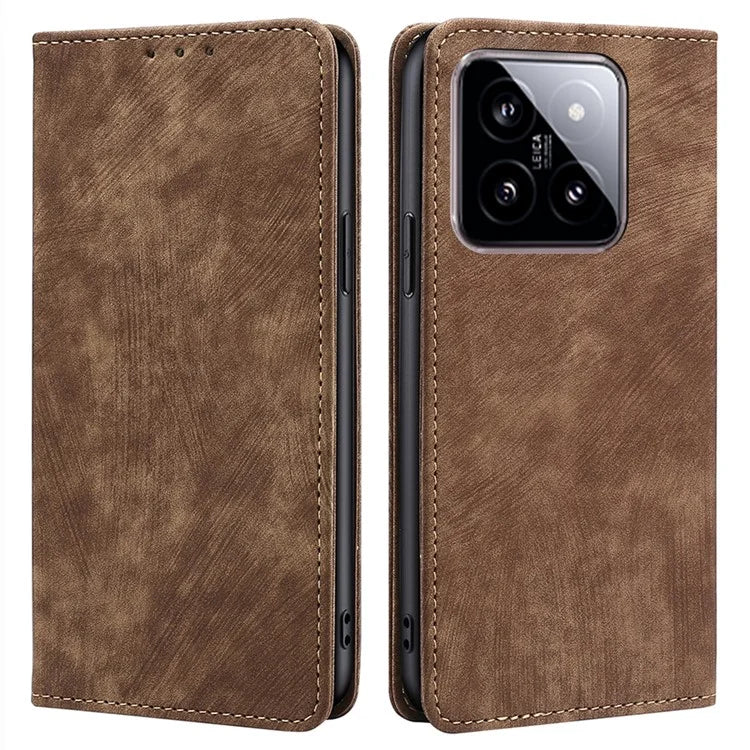 For Xiaomi 14 Case RFID Blocking Wallet Leather Phone Cover Anti-Scratch Phone Shell