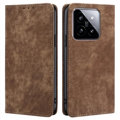 For Xiaomi 14 Case RFID Blocking Wallet Leather Phone Cover Anti-Scratch Phone Shell