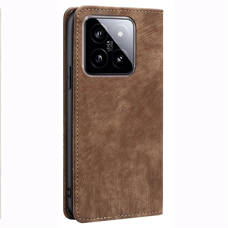 For Xiaomi 14 Case RFID Blocking Wallet Leather Phone Cover Anti-Scratch Phone Shell