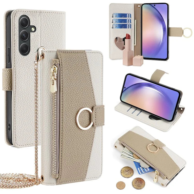 For Samsung Galaxy A54 5G Leather Case Wallet Crossbody PU Leather Stand Cover