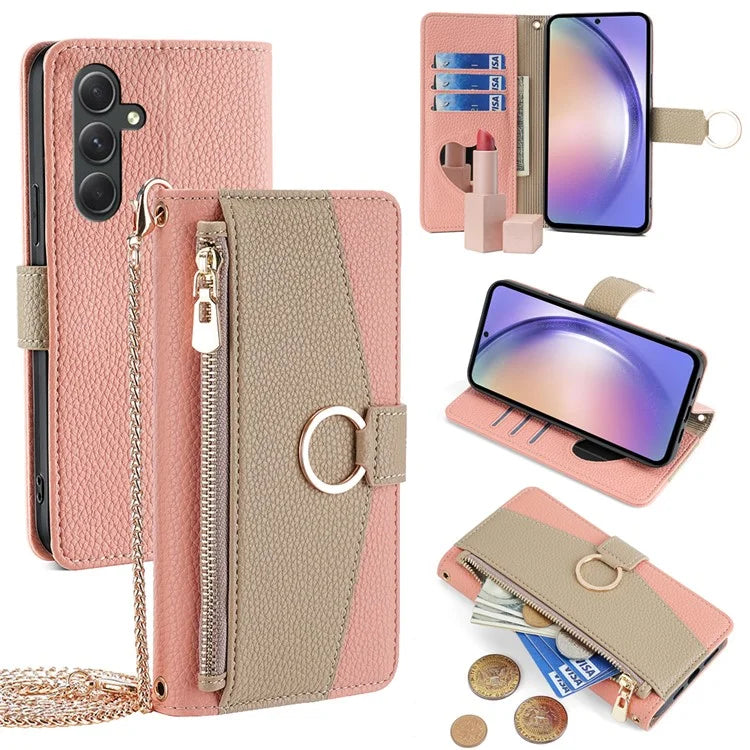 For Samsung Galaxy A54 5G Leather Case Wallet Crossbody PU Leather Stand Cover