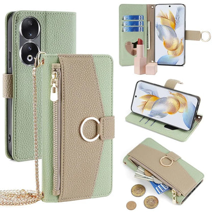 For Honor 90 Case Wallet Stand PU Leather Litchi Texture Cell Phone Protector
