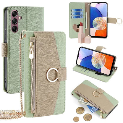 For Samsung Galaxy A14 4G / A14 5G Case Zipper Pocket Crossbody Phone Cover with Shoulder Strap
