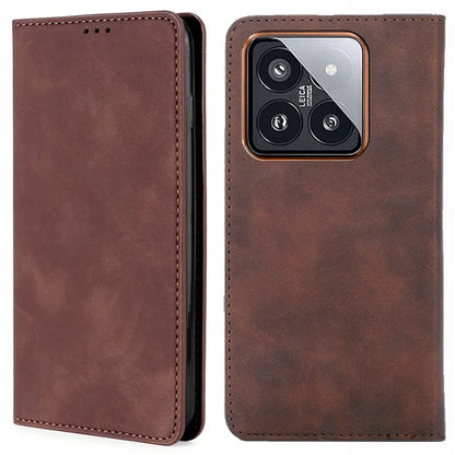 For Xiaomi 14 Pro Case Skin-Touch Feeling PU Leather Stand Card Slots Phone Cover