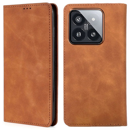 For Xiaomi 14 Pro Case Skin-Touch Feeling PU Leather Stand Card Slots Phone Cover