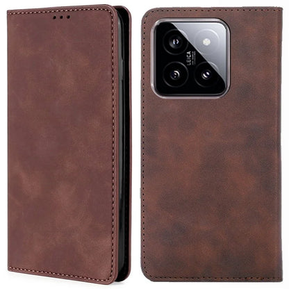 For Xiaomi 14 Case Leather Magnetic Phone Stand Shell Card Slots Mobile Phone Cover