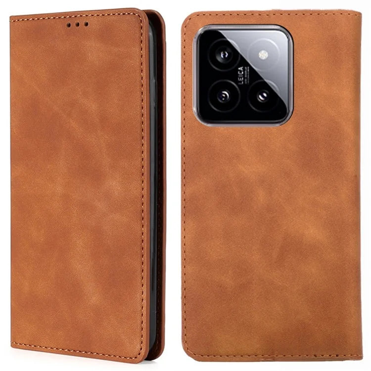 For Xiaomi 14 Case Leather Magnetic Phone Stand Shell Card Slots Mobile Phone Cover