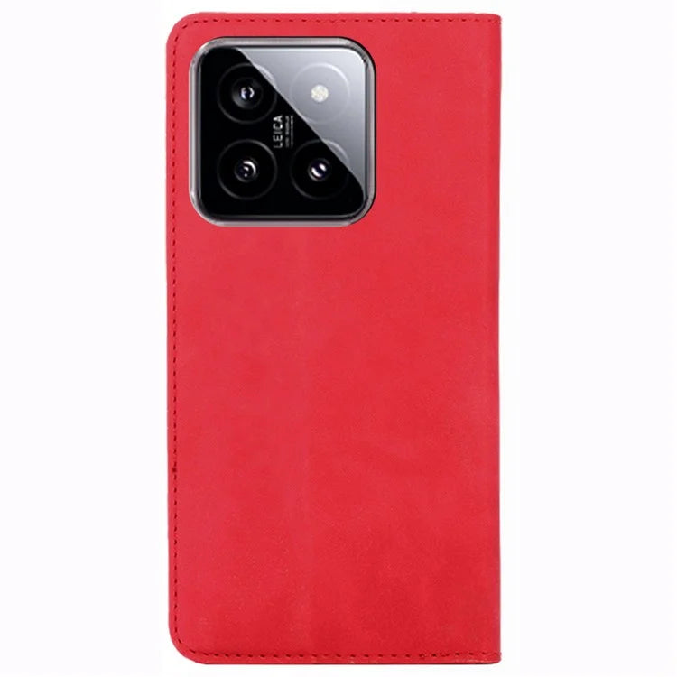 For Xiaomi 14 Case Leather Magnetic Phone Stand Shell Card Slots Mobile Phone Cover