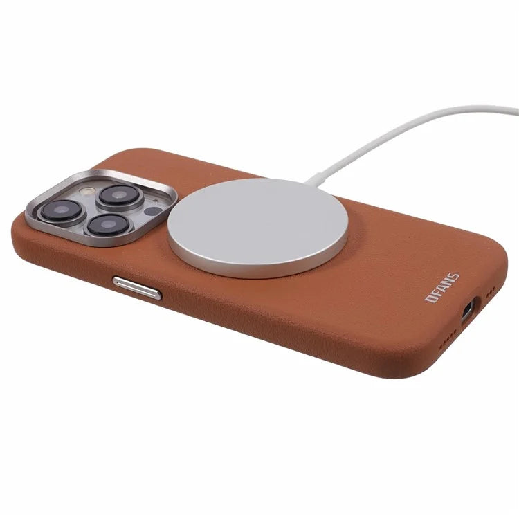DFANS For iPhone 15 Pro Max Magnetic Case Compatible with MagSafe Leather Coated TPU+PC Cover