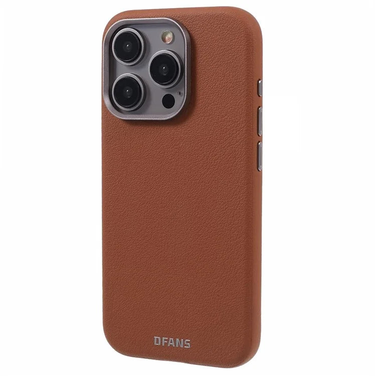 DFANS For iPhone 15 Pro Magnetic Case Leather Back Cover Compatible with MagSafe