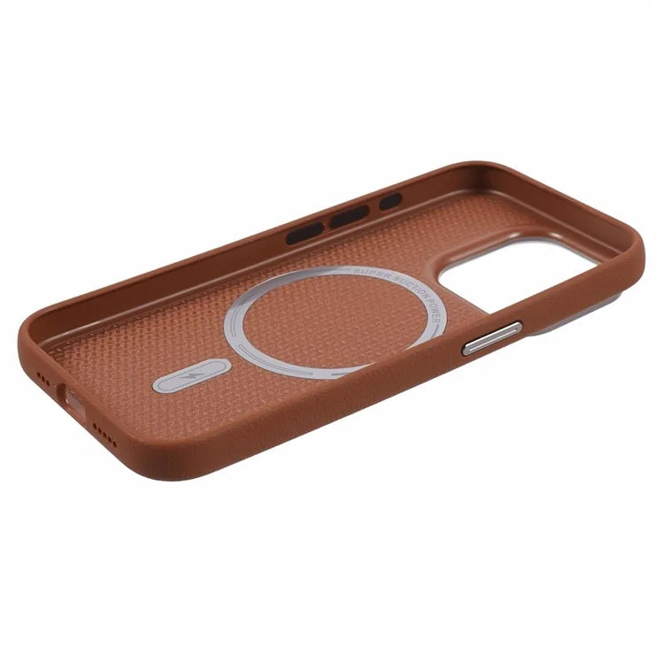 DFANS For iPhone 15 Pro Magnetic Case Leather Back Cover Compatible with MagSafe