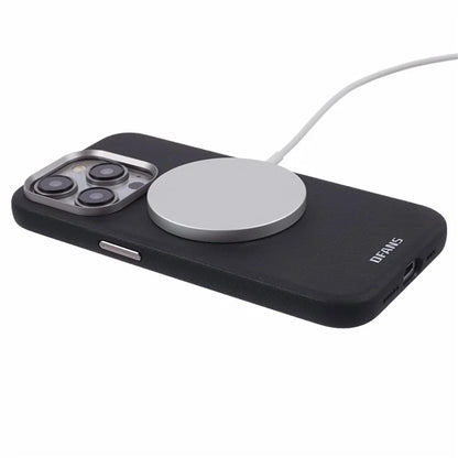 DFANS For iPhone 15 Pro Magnetic Case Leather Back Cover Compatible with MagSafe