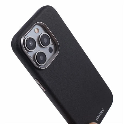 DFANS For iPhone 15 Pro Magnetic Case Leather Back Cover Compatible with MagSafe