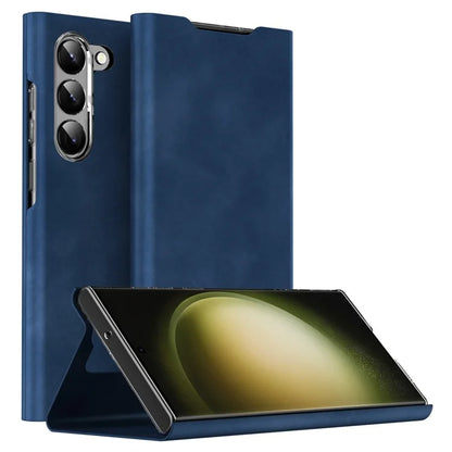 For Samsung Galaxy S21+ 5G Magnetic Phone Case Nappa Texture PU Leather+PC Cover