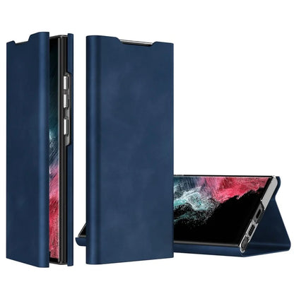 For Samsung Galaxy S21+ 5G Magnetic Phone Case Nappa Texture PU Leather+PC Cover