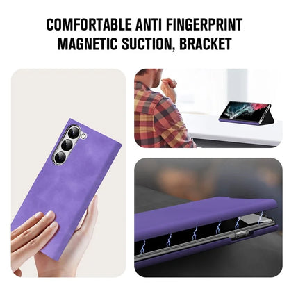 For Samsung Galaxy S21 4G / S21 5G Magnetic Case Card Holder PU Leather+PC Phone Cover