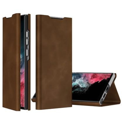 For Samsung Galaxy S21 4G / S21 5G Magnetic Case Card Holder PU Leather+PC Phone Cover