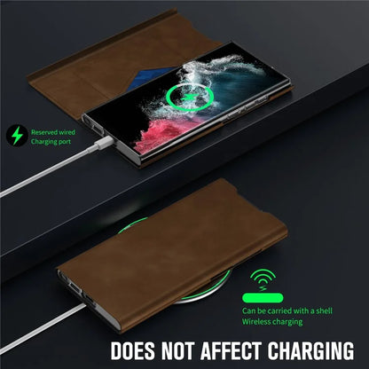 For Samsung Galaxy S21 4G / S21 5G Magnetic Case Card Holder PU Leather+PC Phone Cover