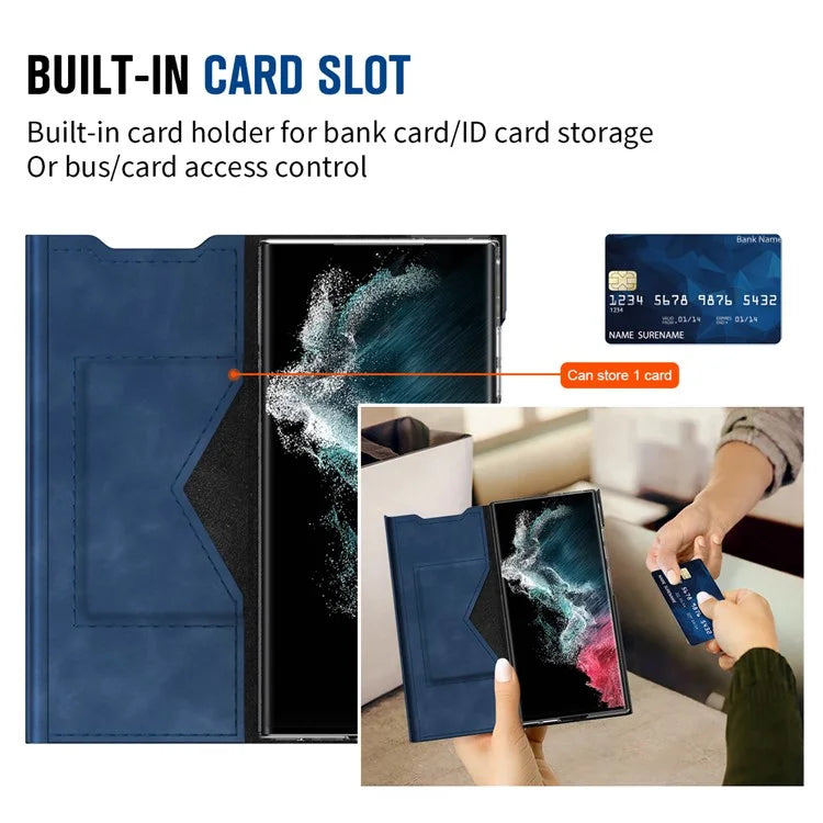 For Samsung Galaxy S21 4G / S21 5G Magnetic Case Card Holder PU Leather+PC Phone Cover