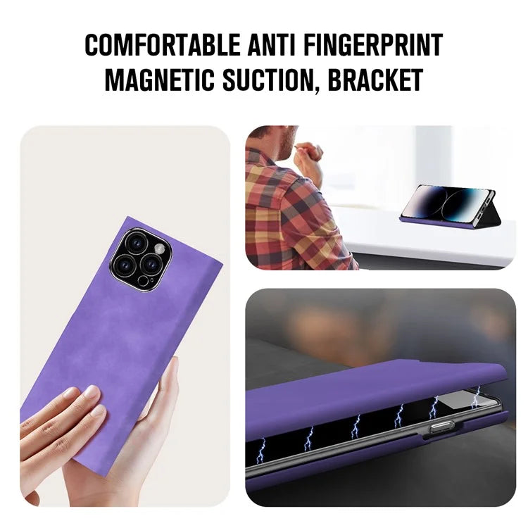 For iPhone 12 Pro Leather Case Stand Card Slots Protective Phone Cover