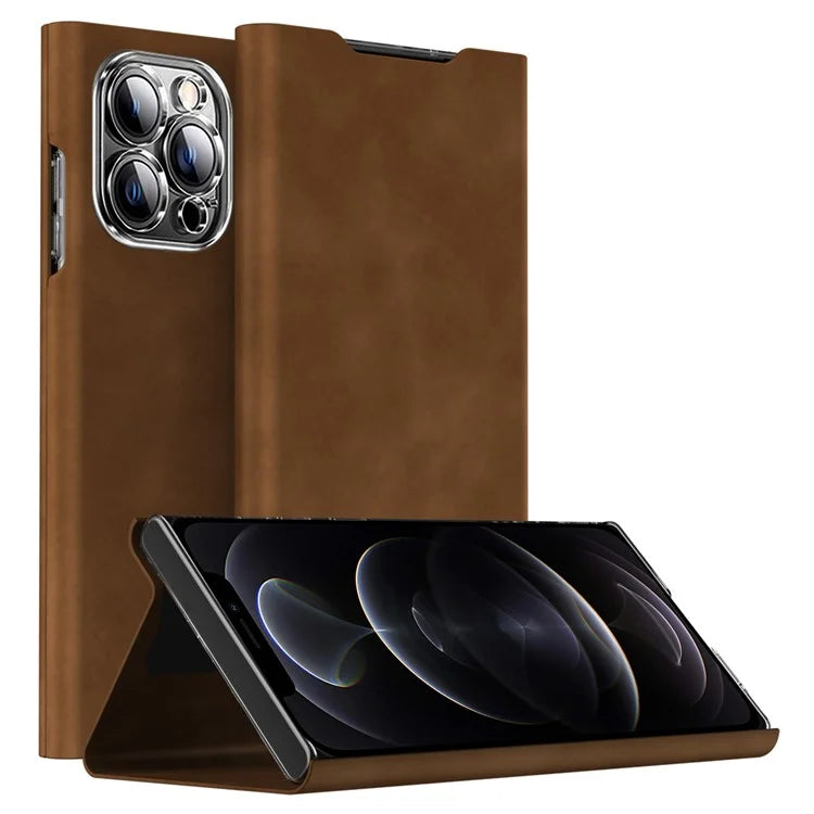 For iPhone 12 Pro Leather Case Stand Card Slots Protective Phone Cover