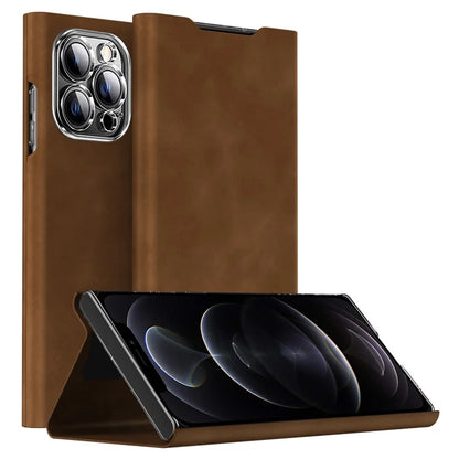 For iPhone 12 Pro Leather Case Stand Card Slots Protective Phone Cover