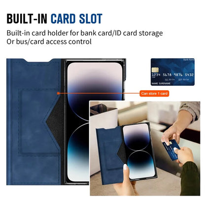 For iPhone 12 Pro Leather Case Stand Card Slots Protective Phone Cover