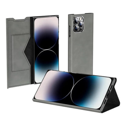 For iPhone 12 Pro Leather Case Stand Card Slots Protective Phone Cover