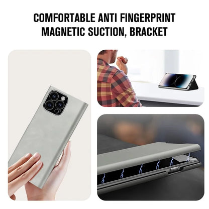 For iPhone 12 Pro Leather Case Stand Card Slots Protective Phone Cover