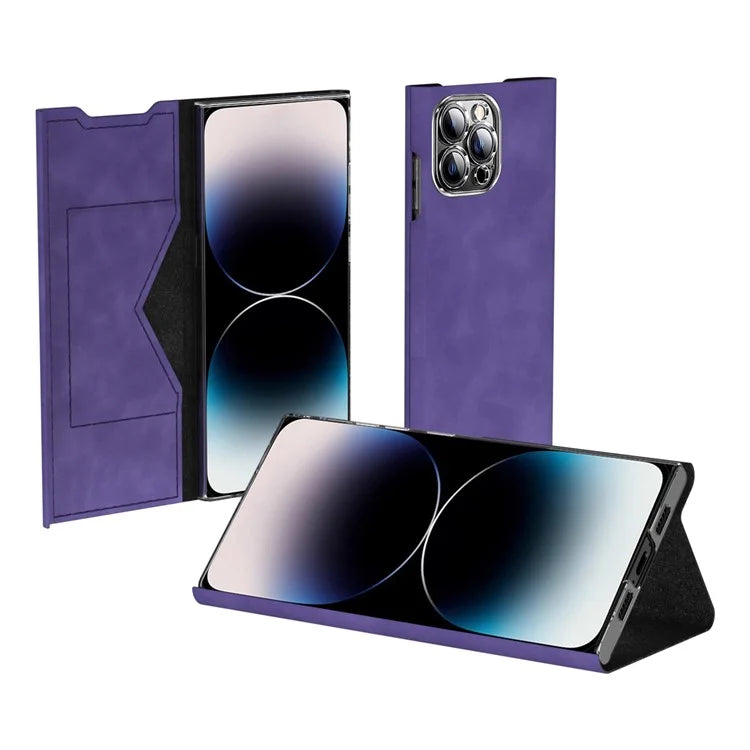 For iPhone 12 Pro Max Case Card Holder Nappa Texture Leather Phone Cover