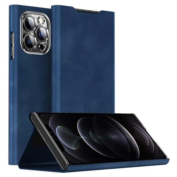 For iPhone 12 Pro Max Case Card Holder Nappa Texture Leather Phone Cover