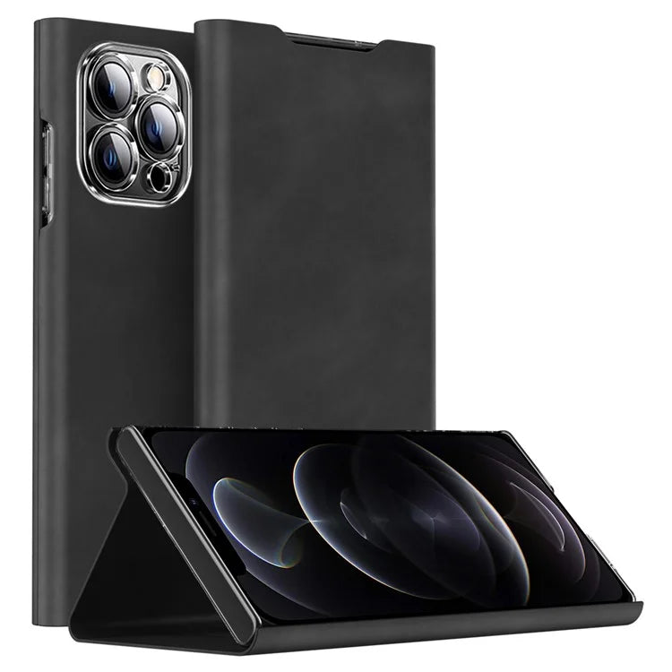 For iPhone 12 Pro Max Case Card Holder Nappa Texture Leather Phone Cover