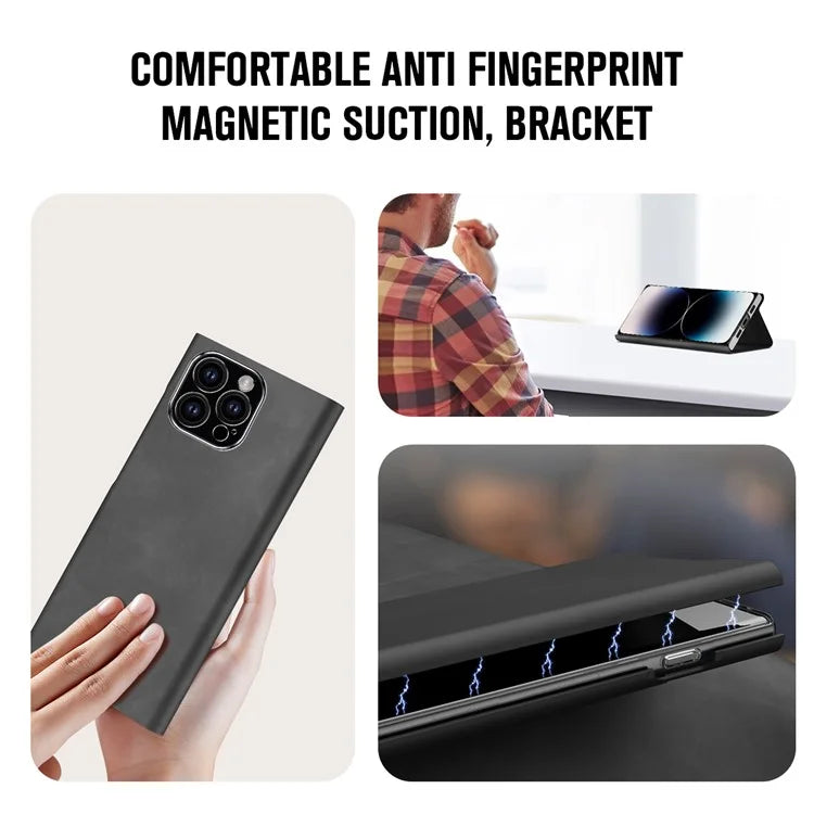 For iPhone 12 Pro Max Case Card Holder Nappa Texture Leather Phone Cover