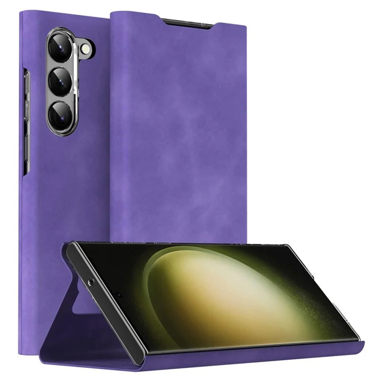 For Samsung Galaxy S23 Case Nappa Texture Leather Cover with Card Holder