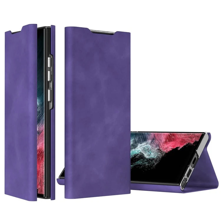 For Samsung Galaxy S23 Case Nappa Texture Leather Cover with Card Holder