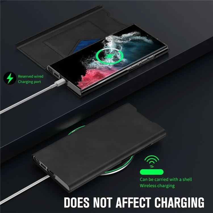 For Samsung Galaxy S23 Case Nappa Texture Leather Cover with Card Holder