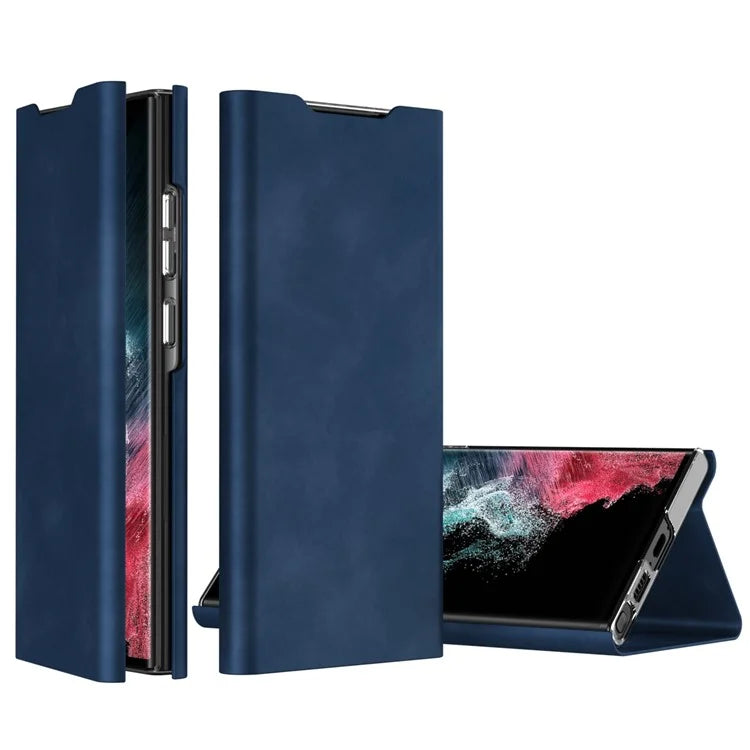 For Samsung Galaxy S23 Case Nappa Texture Leather Cover with Card Holder