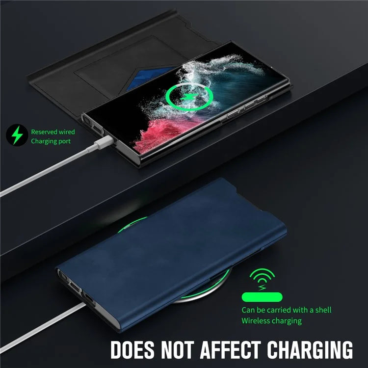 For Samsung Galaxy S23 Case Nappa Texture Leather Cover with Card Holder